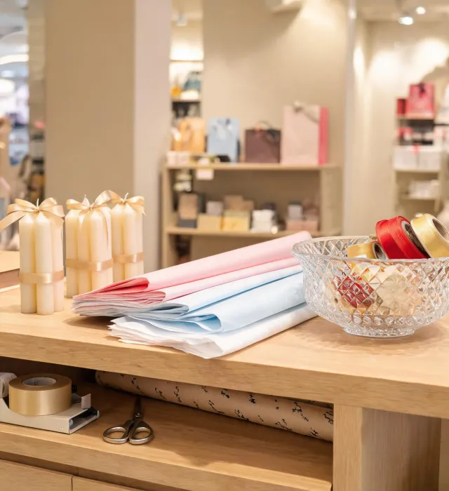 Gift wrapping counter